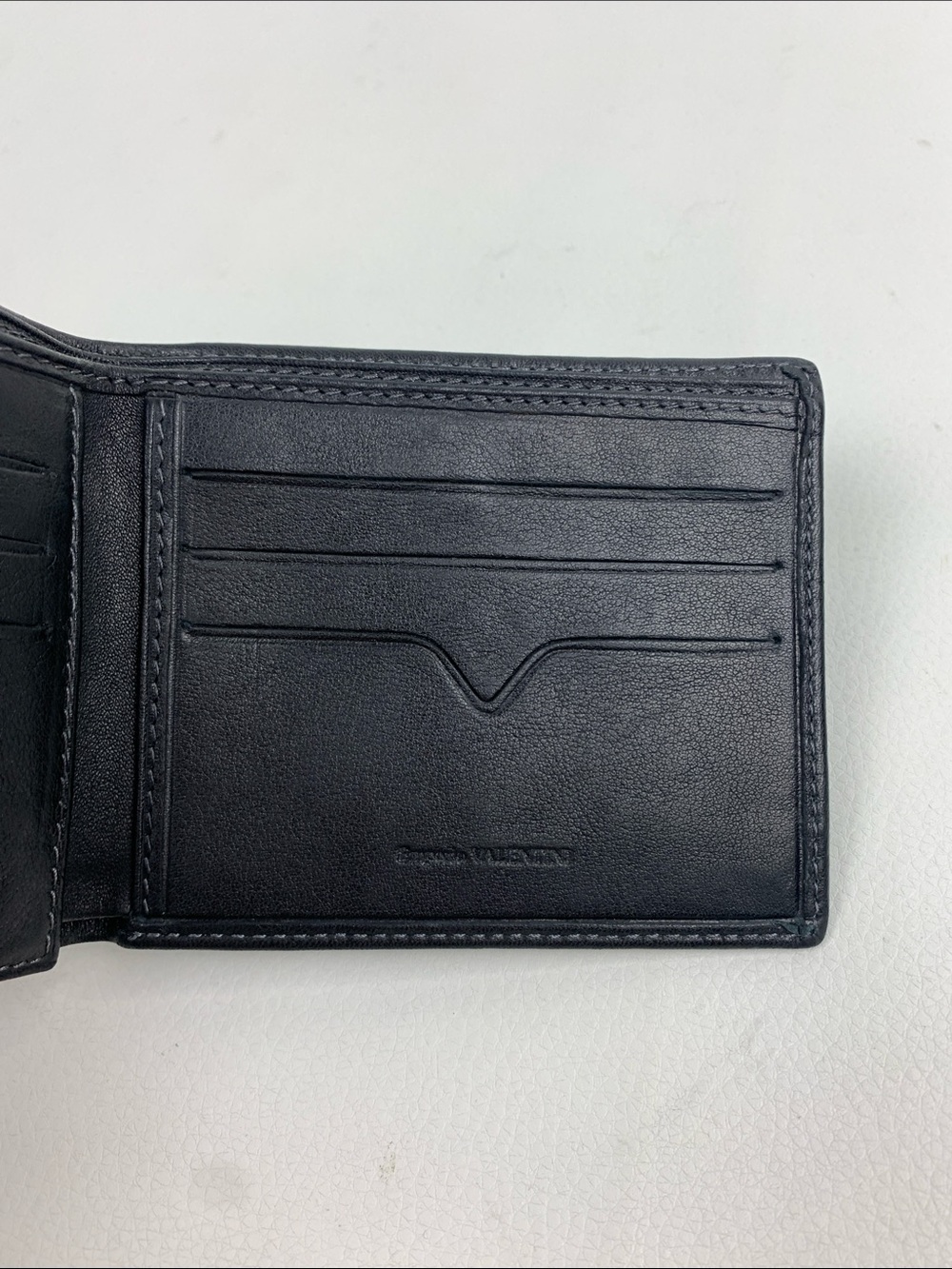 Vera Pelle Italy Black Leather Bi-Fold Men’s Wallet Genuine leather Green lining - Picture 5 of 12